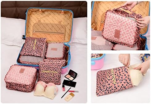 NOVAGO Ensemble Complet de différents Sacs, organisateurs de Valise et Voyage (Leopard) – Image 3