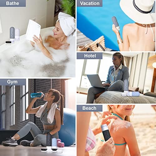 Revivoer Flacons de Voyage en Silicone, Flacon Voyage Rechargeable et Étanche Contenant Voyage Set de Bouteilles de Voyage 16 Pièces avec Trousse de Toilette (Gris) – Image 5