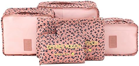 NOVAGO Ensemble Complet de différents Sacs, organisateurs de Valise et Voyage (Leopard)