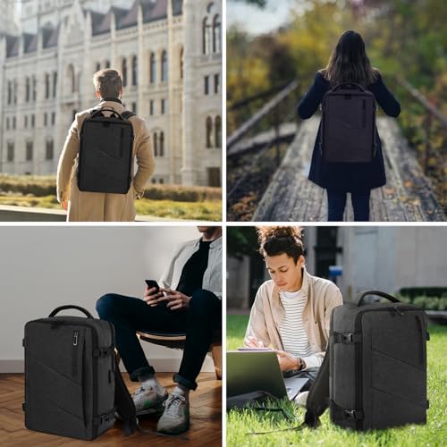 Sac a Dos Bagage Cabine 40x20x25 pour Ryanair, Sac a Dos Voyage Sac à Dos Ordinateur Portable Femme Homme Sacs à Dos Loisir avec Port USB, Gris – Image 7