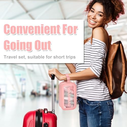 18 Pièces de Flacon Voyage, des Kit Voyage Produit Toilette Approuvés pour l'Aviation, Adaptés pour Le Shampooing, la Lotion, Le Revitalisant, Le Gel Douche, avec Trousse de Toilette Femme – Image 9