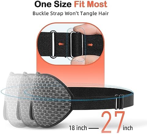 INNELO Masque de Sommeil,Masque de Nuit Homme/Femme, Respirant Confortable 3D avec orbites profondes et coussinets nasaux surélevés, 100% Anti-Lumière pour les yeux pour Voyage, Gris – Image 6