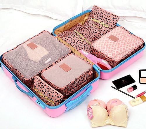 NOVAGO Ensemble Complet de différents Sacs, organisateurs de Valise et Voyage (Leopard) – Image 2