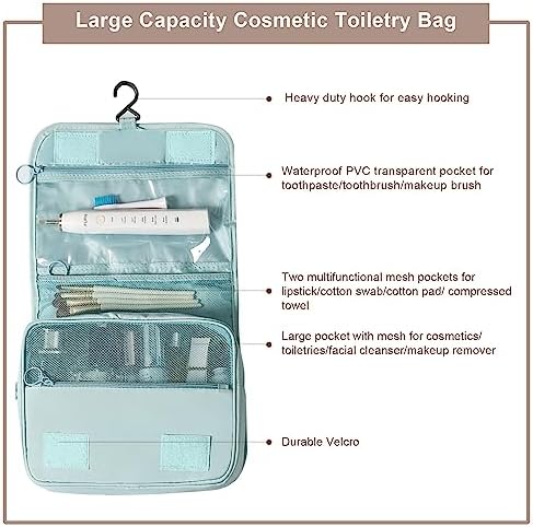 Organiseur de valise de voyage, sac de voyage, organiseur de bagages, étanche, sacs à vêtements pour vêtements, sous-vêtements, cosmétiques, bleu – Image 3