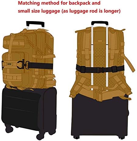 Sangles de bagage utilitaires réglables Seibertron, accessoires de sac de voyage conçus pour le sac à dos Falcon Molle, adaptés aux valises de grande ou petite taille, avec boucle à dégagement rapide, noir – Image 4