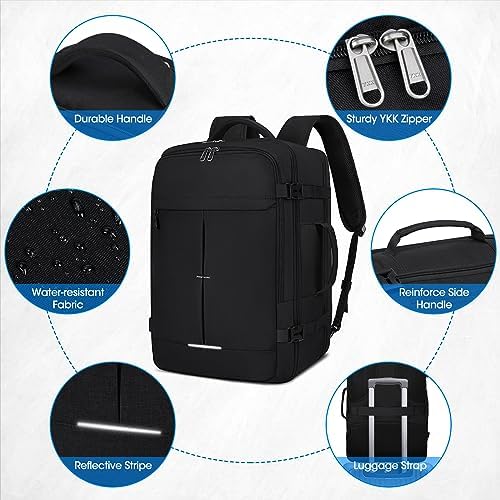 Lubardy Sac à Dos Cabine Avion Sac à Dos de Voyage Homme Imperméable Sac à Dos Bagage à Main Grand Sac à Dos pour Ordinateur Portable 17,3 Pouces 40L – Image 6