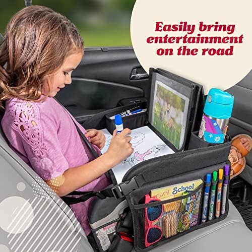 Plateau de voyage Lusso Gear pour siège auto, plateau de voyage pour siège auto, plateau pour genoux pour avion, accessoires de bureau pour enfants, plateau de table pour siège auto pour activités de voyage (Licorne) – Image 3