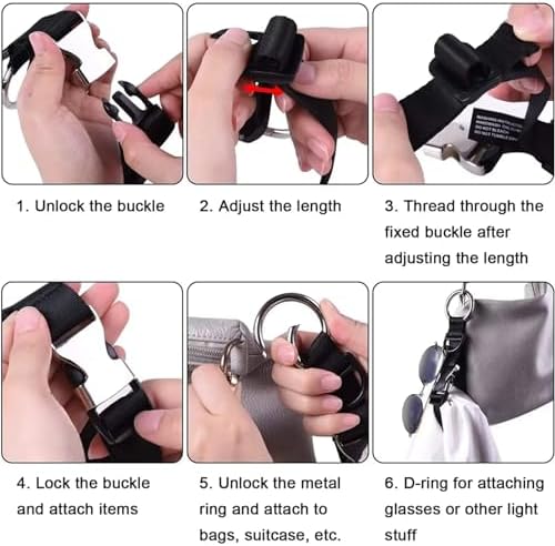 Runrayay Sangle de bagage pour veste, sangles de bagage, ceintures de valise, accessoires de voyage, gardez les mains libres et transportez facilement vos bagages supplémentaires, noir – Image 5
