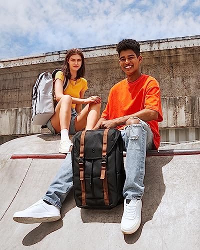 tomtoc VintPack Sac à dos pour Laptop, 22 Litres Sacs à dos pour Voyages, Travel, Loisirs, Jours, Outdoor, Vintage Imperméable Femmes Hommes Sacs à dos Convient à l'ordinateur portable 15,6 Pouces – Image 9