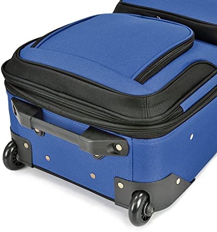 Valise cabine légère U.S. Traveler Rio, 50 cm, souple, extensible, durable, pour affaires et voyage, bleue, lot – Image 7