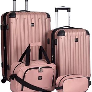 Valises rigides Travelers Club Midtown, or rose, lot de 4 pièces