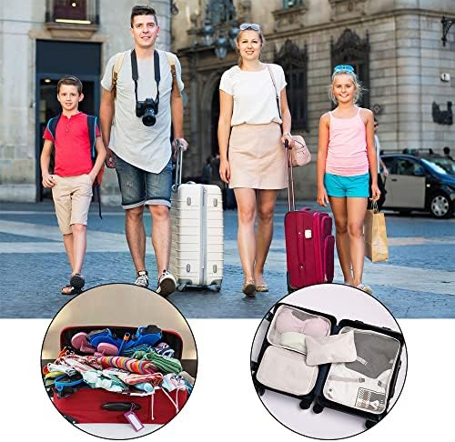 OSDUE Organisateur de Voyage, Lot de 9 Organiseurs de Bagage pour Voyage,Différents Tailles des Cubes Étanche Sacs de Voyage Rangement (Beige) – Image 7