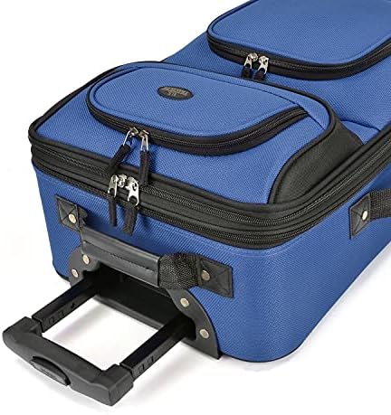 Valise cabine légère U.S. Traveler Rio, 50 cm, souple, extensible, durable, pour affaires et voyage, bleue, lot – Image 6