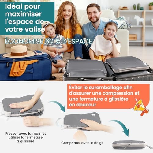 Sacs de rangement à compression imperméables pour organisation de sacs à dos et valises Accessoires de voyage – Image 3