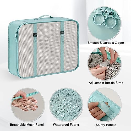 Organiseur de valise de voyage, sac de voyage, organiseur de bagages, étanche, sacs à vêtements pour vêtements, sous-vêtements, cosmétiques, bleu – Image 2