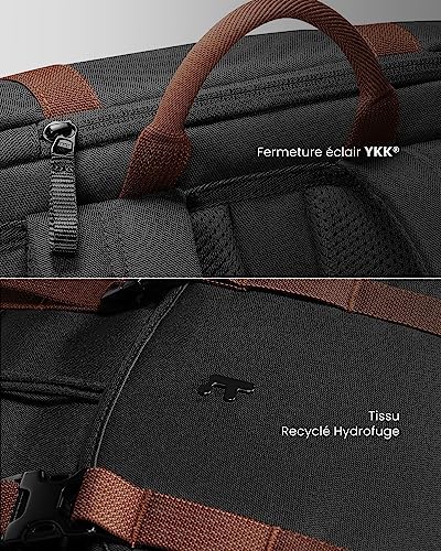 tomtoc VintPack Sac à dos pour Laptop, 22 Litres Sacs à dos pour Voyages, Travel, Loisirs, Jours, Outdoor, Vintage Imperméable Femmes Hommes Sacs à dos Convient à l'ordinateur portable 15,6 Pouces – Image 8